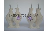 Candelabro doble ánforas en cerámica-Clay vase candle holder