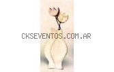 Ánfora o vasijas doble con flores--Clay vase with flowers